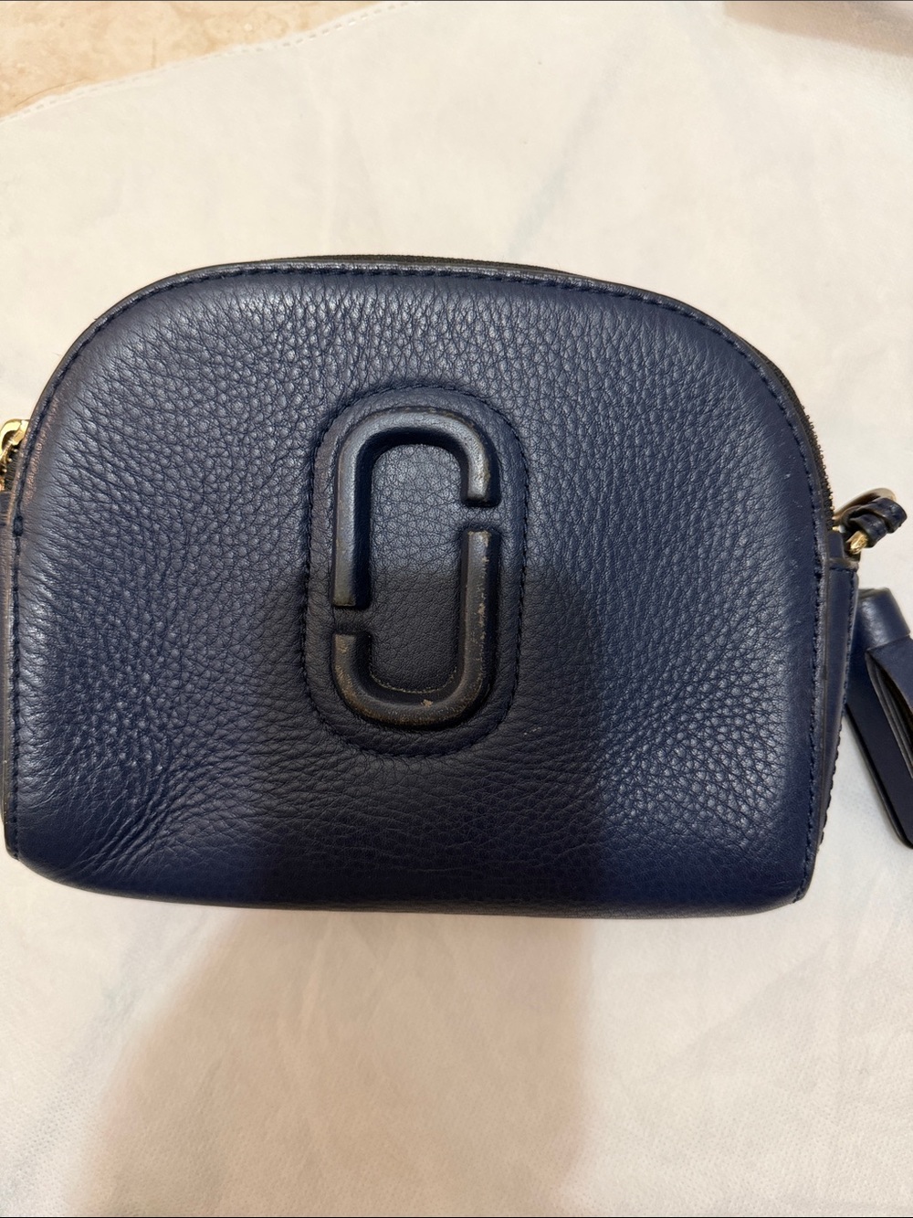 Marc Jacobs Inspired Navy Leather Crossbody Bag